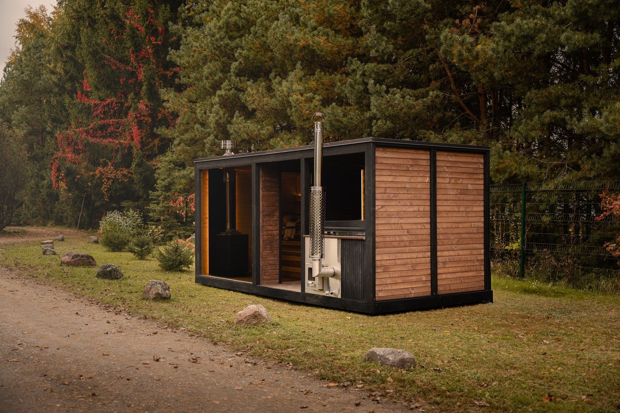 Modulinė lauko pirtis su kubilu „WUNU SPA Premium“