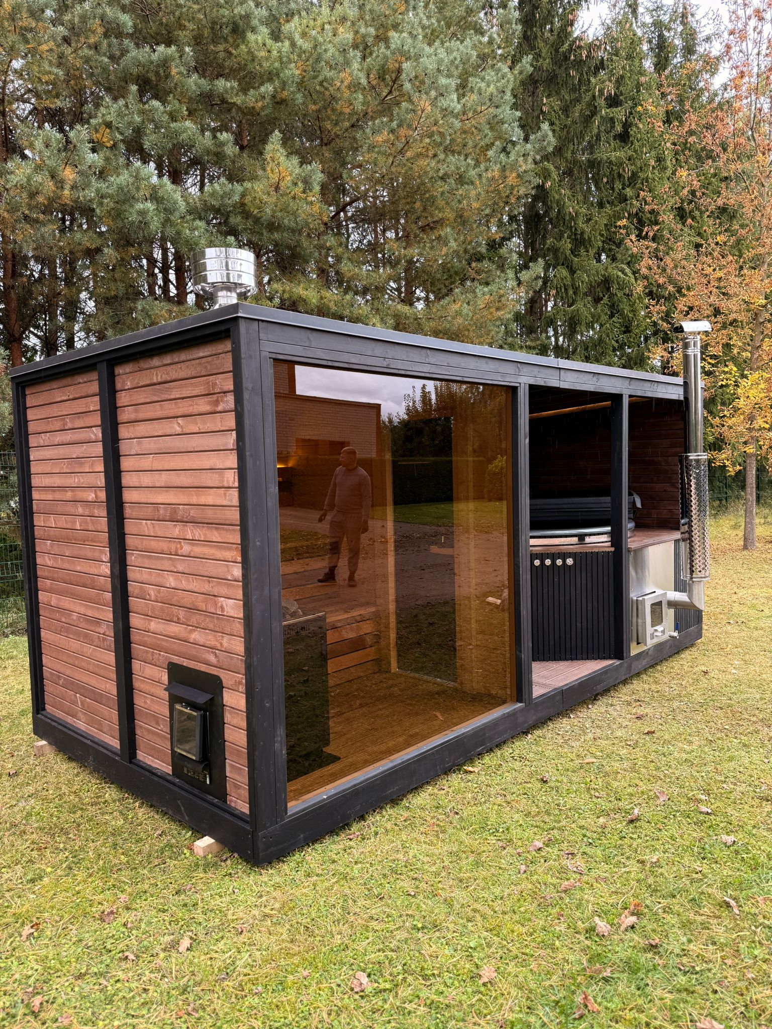 Modulinė lauko pirtis su kubilu „WUNU SPA Premium“